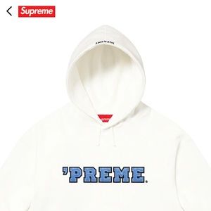 Supreme Preme Hooded Sweatshirt White